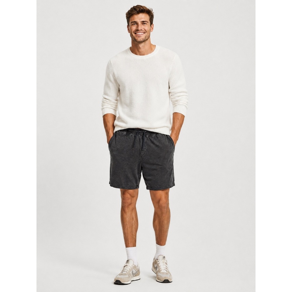 James Perse Vintage French Terry Sweat Short Carbon Pigment Gray Mens Size 4 XL